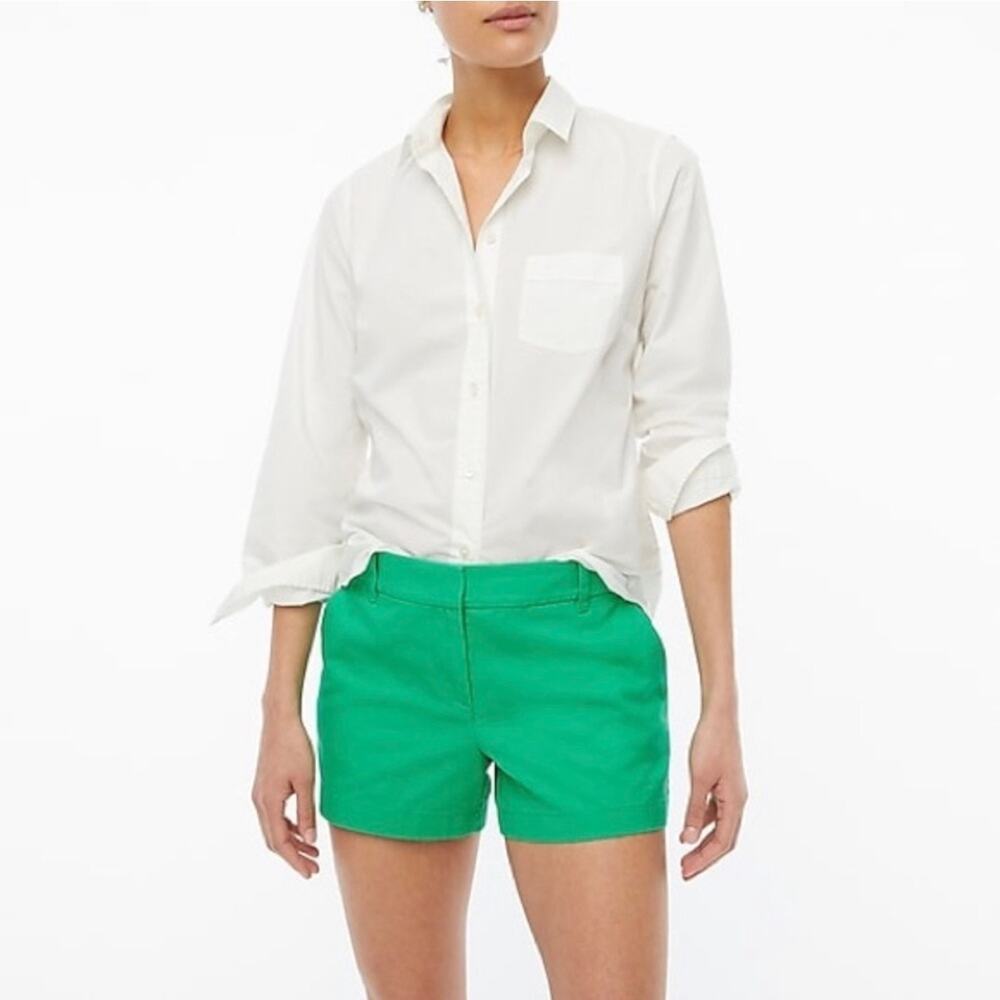 J Crew women’s Kelly green chino shorts, 7” inseam, pockets, Size 8 - Picture 2 of 6